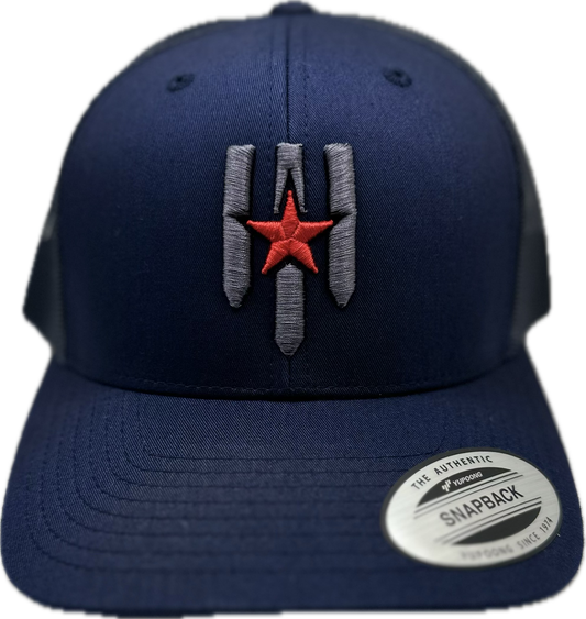 Navy POV Shield Snap Back Hat - Pillars of Valor