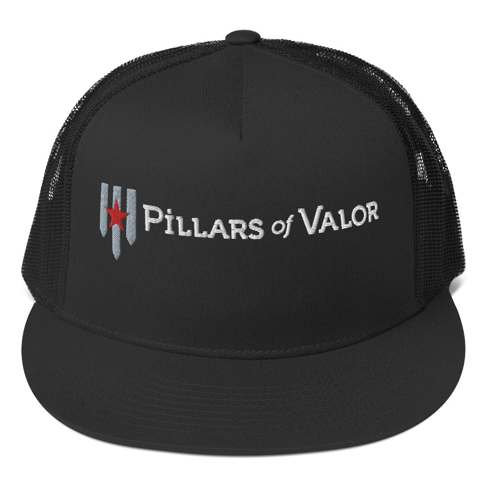 Flat Bill Pillars of Valor - Trucker Cap - Pillars of Valor