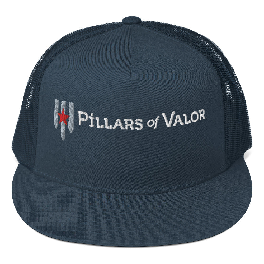 Flat Bill Pillars of Valor - Trucker Cap - Pillars of Valor