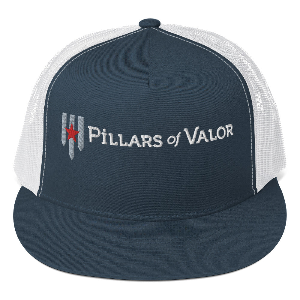 Flat Bill Pillars of Valor - Trucker Cap - Pillars of Valor