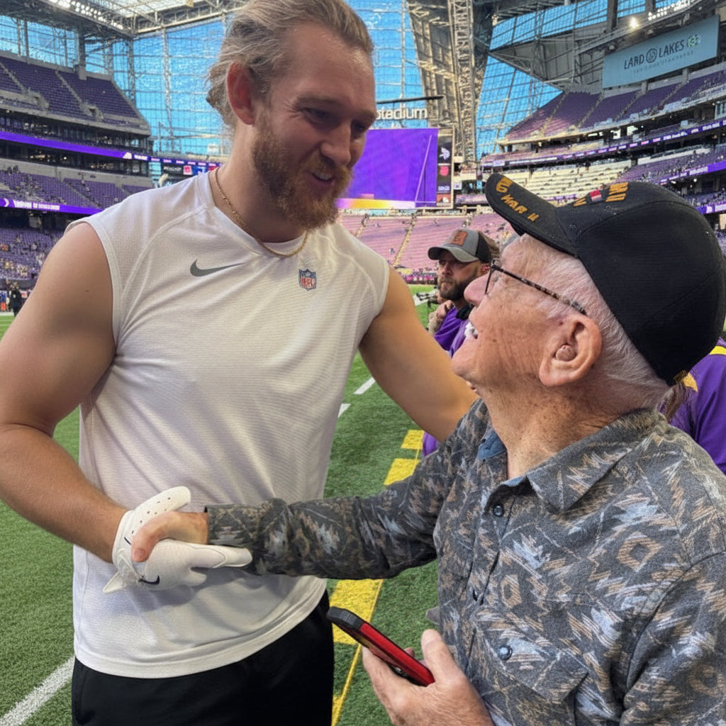 Don, a World War II veteran, during a Pillars of Valor experience
