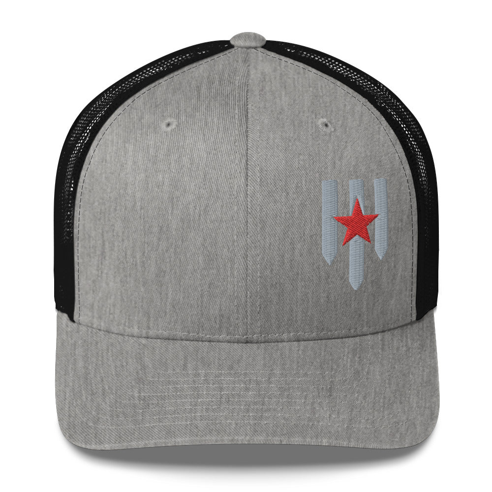 Six-panel trucker cap - Pillars of Valor Shield - Pillars of Valor