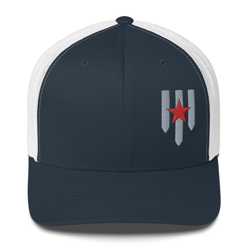 Six-panel trucker cap - Pillars of Valor Shield - Pillars of Valor