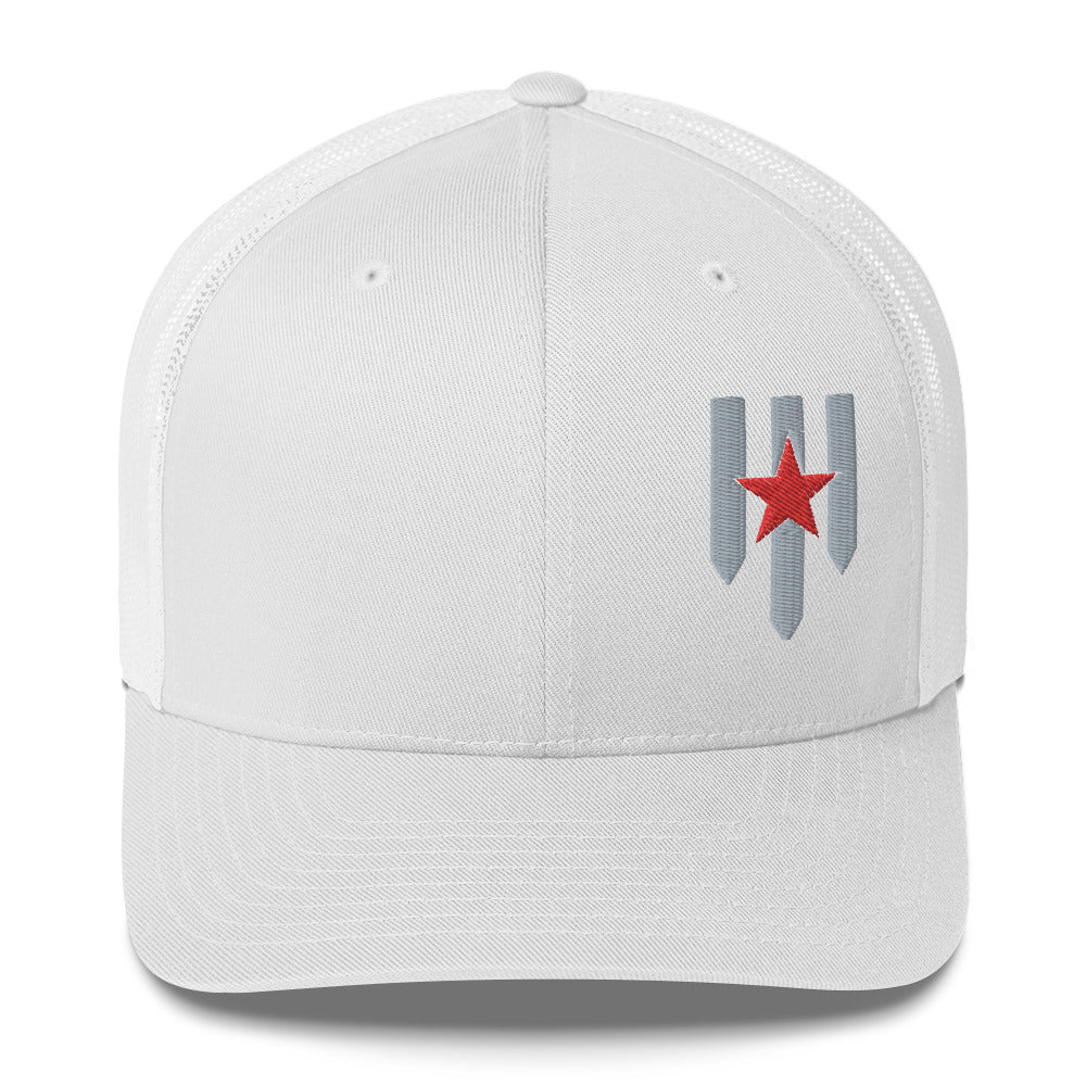 Six-panel trucker cap - Pillars of Valor Shield - Pillars of Valor